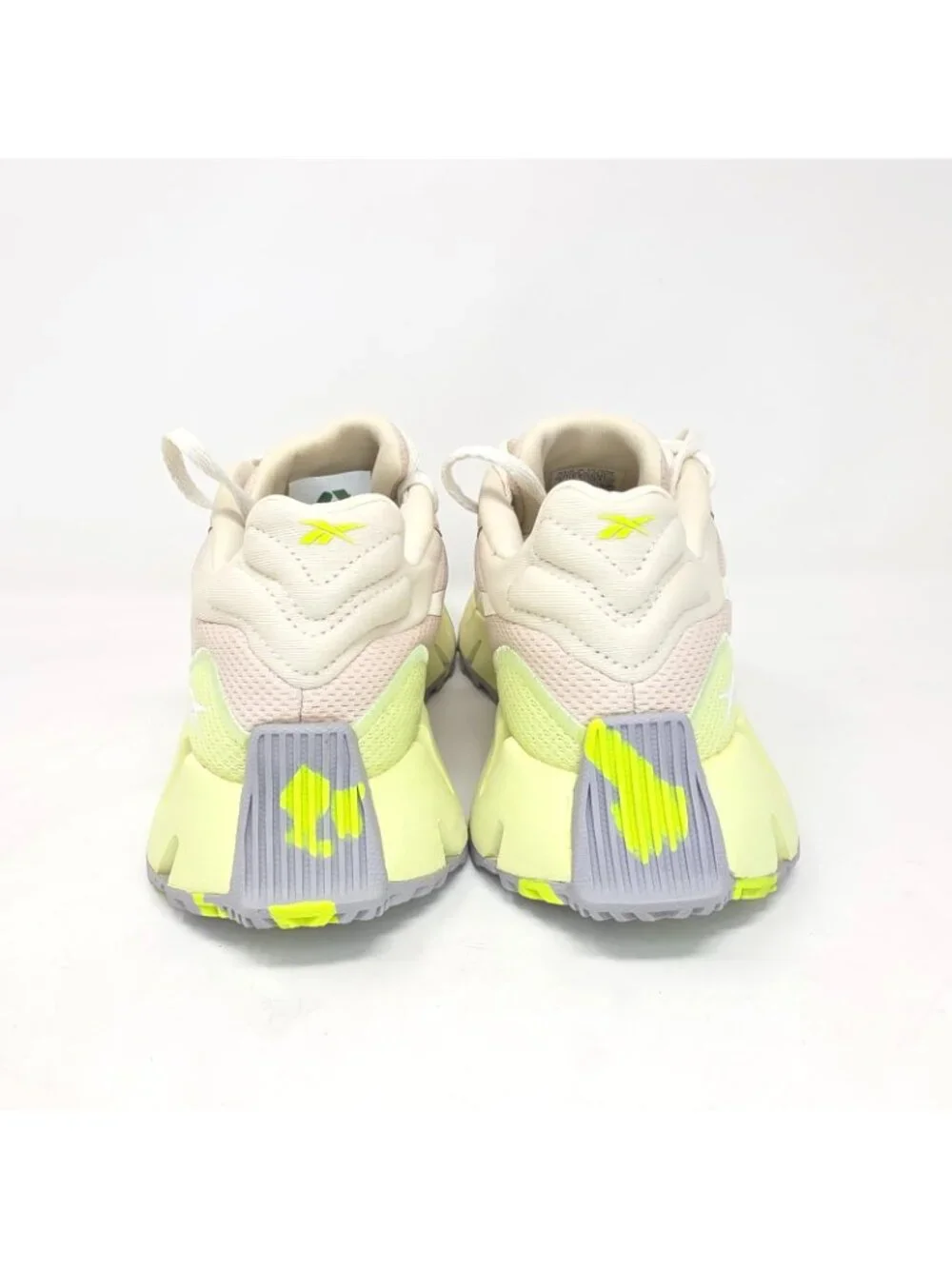 Reebok Zig Dynamica Sneakers Shoes Womens 7 Beige Green Comfort Footbed Athletic